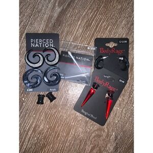 BodyRage Pierced Nation Ear Gauges Plugs Tapers Lot Jewelry Set